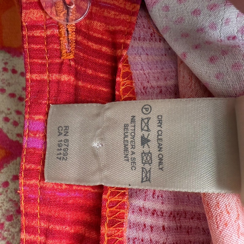 VTG Sigrid Olsen Sport Wrap Skirt Women's Size 12 Orange Pink‎ Floral Tropical - Picture 8 of 11